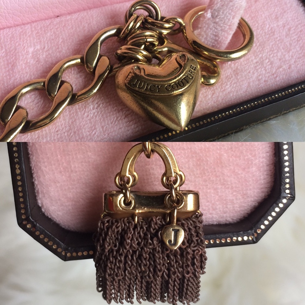 Juicy Couture Brown Chain Purse Charm & Bracelet